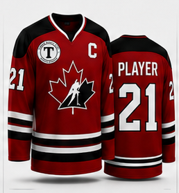 TOKNA STUDNY-<b>TINS</b> Ice Hockey Jersey <b>Men's</b> Full Sleeve V-Neck Sublimated Logo Moisture Wicking Anti-Bacterial Printed Polyester - Product Image 4