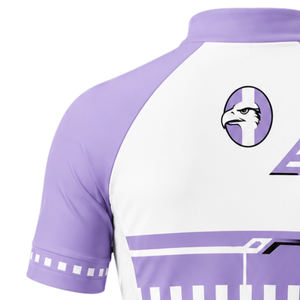 Maillot de Ciclismo Blanco Lavanda de Manga Corta con Cremallera Completa, Ligero, Transpirable, de Secado Rápido, para Ciclismo de Carretera, Entrenamiento y Deportes - Product Image 4