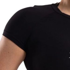 Camiseta Deportiva Ajustada de Manga Corta para Mujer, Negra, para Gimnasio, Fitness, Yoga, Entrenamiento, Ropa Deportiva Transpirable de Alto Rendimiento - Product Image 6