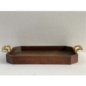 Plateau en bois avec poignées, émail coloré, design tendance naturel, hôtel, restaurant, supermarché, mariage, vente en gros, exportation - Product Image 3