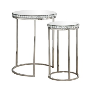 Decorative Metal Nesting <b>Table</b> With <b>Marble</b> Top Modern Accent Furniture <b>Set</b> For Luxury Home Interior Styling - Product Image 2