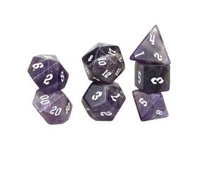 Dés en pierre de haute qualité, pierre d'iolite, pierre précieuse, pierre dorée gravée, ensemble de dés personnalisés, Vikings, pierre naturelle, dés en cristal, grossiste - Product Image 1