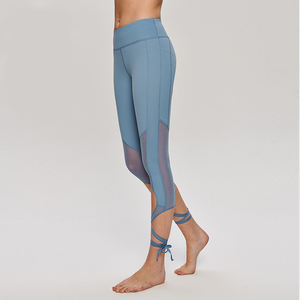 Ensemble 2 pièces de leggings de yoga Bnice en dentelle unie pour femme, taille haute, sans couture, effet push-up, pour fitness et entraînement - Product Image 5