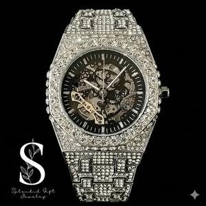 Luxury <b>Men's</b> VVS Moissanite Diamond <b>Watch</b> Fully Iced Out Skeletal Quartz Movement Fashion Business Style Jewelry - Product Image 1