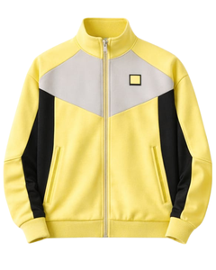 Conjunto Deportivo Personalizado para Hombre en Amarillo y Negro, Chaqueta con Cierre Completo y Pantalones Jogger, Fabricante de Ropa Deportiva Personalizada OEM - Product Image 1