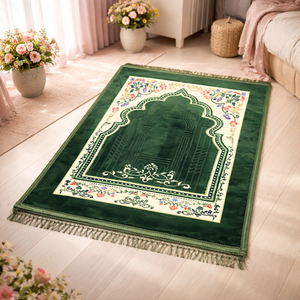 Tapis de prière OEM en gros, tapis pakistanais doux Janamaz, tapis de prière Sajda personnalisé uni, tapis de prière pliable musulman turc - Product Image 4