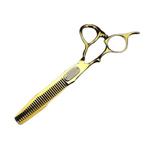 Tijeras de Peluquería Profesionales de Acero Inoxidable, Hoja Curva para Diestros, Tijeras de Corte de Pelo para Salón, Mangos Ergonómicos, Hoja Microdentada - Product Image 1
