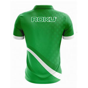 Vente en gros de tissu de maillot de sport à motif solide imprimé par sublimation personnalisé pour hommes et femmes OEM/ODM pour polos - Product Image 2