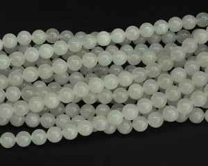 Cuentas de jade blanco al por mayor, cuentas sueltas de piedras preciosas redondas naturales para la fabricación de joyas y manualidades DIY - Product Image 2