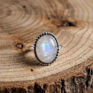 Latest Bohemian Style <b>Moonstone</b> Gemstone <b>Rings</b> Trending 925 Silver Plated Mainly Made Brass for Engagement - Product Image 1