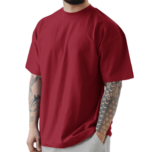 T-shirt oversize uni élégant pour homme, grande taille, impression et broderie personnalisées, t-shirt oversize uni pour homme - Product Image 1