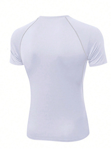 T-shirt de compression pour homme en coton lisse, écologique, respirant, style urbain, manches courtes, personnalisation complète, prix abordable - Product Image 3