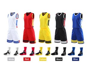 Ensemble de maillot de basket sans manches personnalisable avec short à taille élastique pour adultes unisexe, séchage rapide, évacuation de l'humidité, polyester - Product Image 6