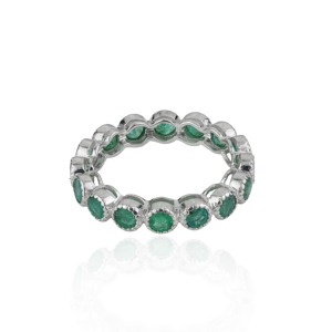 925 Solid Sterling <b>Silver</b> Genuine <b>Emerald</b> Full Eternity Band <b>Ring</b> For Women Anniversary Gift For Her Wholesale Price Jewelry - Product Image 5