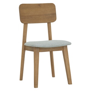 Silla de Comedor Industrial de Madera Maciza Tapizada, Silla de Escritorio Acolchada con Tela de Estilo Mid-Century, Silla Lateral con Estructura de Madera Resistente - Product Image 1