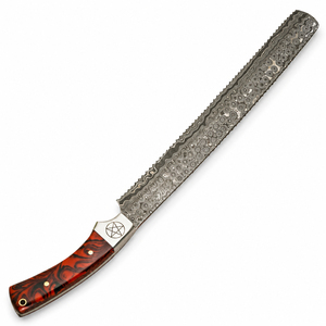 Burraq Custom Handmade Damascus Steel Forged Slicing <b>Knife</b> 15 Resin Handle High-Polish Finish Dishwasher <b>Safe</b> Right Hand Modern - Product Image 2