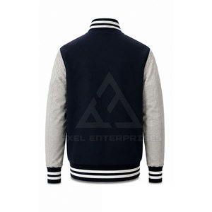 เสื้อแจ็คเก็ตเลตเตอร์แมนลำลองสำหรับผู้ชาย พร้อมแพทช์แบบกำหนดเอง ผ้าขนสัตว์ผสม ปิดด้วยกระดุมแป๊ก ปักลายแฟชั่น ผู้ผลิตเสื้อผ้าชั้นนอก - Product Image 3