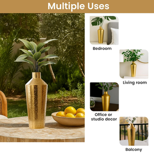 Jarrón de Flores Hecho a Mano con Diseño Tradicional de Hierro Dorado Premium, Decoración para el Hogar, Centro de Mesa para Bodas, Pieza Decorativa Duradera - Product Image 6