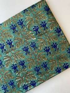 Tissu en coton cambre imprimé au bloc 60x60, motif traditionnel Jaipuri, écologique, pour confection de robes et sacs, 80 GSM - Product Image 2