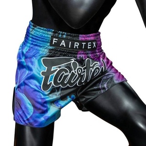 Pantalones Cortos de Boxeo Muay Thai para Hombre Fairtex, los Más Vendidos al por Mayor, con Estampado Azul y Morado, Satinados, Duraderos, con Cintura Elástica, Deportivos - Product Image 4
