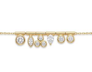 Collar de Diamantes Color Oro con Colgante de Gota, Cadena con Piedras Marquise, Ovaladas y Redondas, Joyería para Mujer - Product Image 6