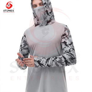 เสื้อฮู้ดดี้ลายพรางสำหรับผู้ชาย ป้องกันรังสียูวี UPF 50+ แห้งเร็ว ระบายอากาศได้ดี เหมาะสำหรับกิจกรรมกลางแจ้ง พร้อมหน้ากากปิดจมูก - Product Image 2