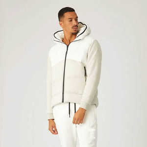 Men's <b>White</b> <b>Puffer</b> <b>Jacket</b> Zipper Closure Stand Collar Windproof Breathable Quick Dry Polyester/Nylon Winter Casual Wear Regular - Product Image 6