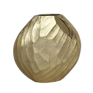 Desktop Decor Gold Metal Brass Flower Vases and Flower <b>Pots</b> for Tabletop Decor Elegant Floral Decorative Flower Vase and <b>Pots</b> - Product Image 3