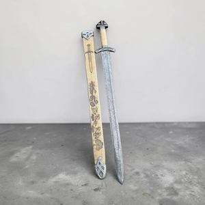 Handmade Damascus Steel <b>Sword</b> With Bamboo Scabbard Engraved Floral Design Traditional Collectible Decorative Display - Product Image 2