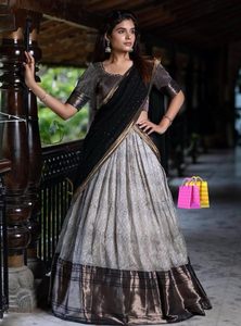 Vestido de Novia Elegante de Talla Grande con Bordado de Terciopelo y Chifón, Estilo Sirena, para Mujer, Blusa Chunni, Ropa de Fiesta Nupcial India 76191 - Product Image 1