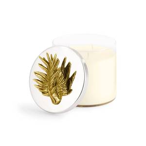 Portavelas de Vidrio Hecho a Mano de Lujo con Tapa de Hoja de Oro, Forma Redonda, Resistente al Calor, para Decoración del Hogar y Uso en Interiores - Product Image 2
