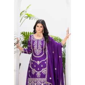 Hermoso Top de Fiesta con Plazzo y Fancy Dupatta para Vestidos de Fiesta - Product Image 3