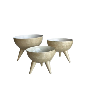 Footed Enamel Censer <b>Silver</b> Metal Incense <b>Burner</b> Holder Three Leg Stand Vintage Textured Aromatherapy Censer - Product Image 2