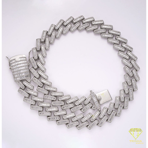 สร้อยคิวบาลิงค์แบบฝังเพชรโมอิสซาไนต์ เงินแท้ 925 สไตล์ฮิปฮอปสุดหรู - Product Image 5