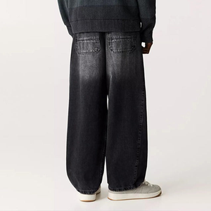 Vaqueros Baggy Rectos Personalizados de Estilo Urbano para Hombre, Vaqueros de Mezclilla de Algodón Oscuro Desgastado, Pantalones Vaqueros Vintage de Moda para Hombre - Product Image 6
