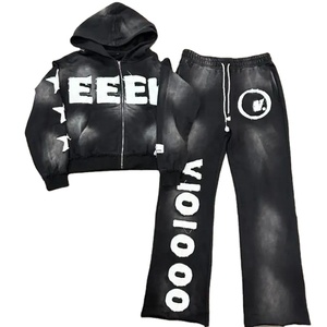 Conjunto de Sudadera con Capucha Informal y Moderna para Hombre, Ecológica, Lisa, con Pantalones Deportivos de Cintura Doble Personalizados - Product Image 1