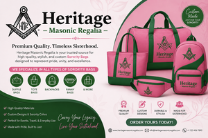 Sac à dos de sororité élégant bicolore, réversible, imperméable, antibactérien, avec logo brodé rose et vert, de la collection de regalia maçonniques Heritage. - Product Image 4