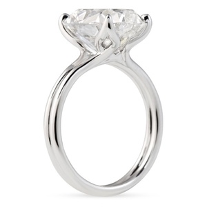 Elongated 5.03 CT <b>Cushion</b> Cut Engagement <b>Ring</b> 18K White Gold Double Claw Prong Lab Created Diamond Solitaire <b>Ring</b> Split Band - Product Image 5
