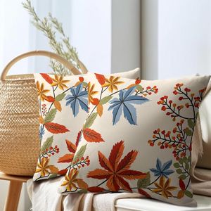 Set di Cuscini Decorativi per Autunno e Ringraziamento, 18x18 Pollici, Motivo Rustico con Foglie d'Acero, Copricuscini per la Stagione Autunnale - Product Image 1