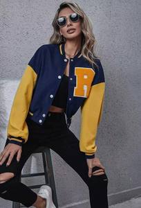 Chaqueta Universitaria Personalizada de Alta Calidad, Transpirable, de Algodón, para Mujer, Estilo Béisbol, para Escuela, Universidad, Chaqueta Bomber para Hombre - Product Image 3