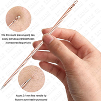Ensemble d'outils d'extraction d'acné en acier inoxydable de qualité supérieure, 4 pièces, kit professionnel pour éliminer les points noirs, pour le soin de la peau du visage