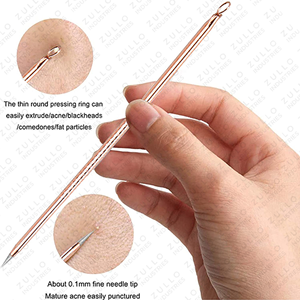 Premium 4 Piece Stainless Steel Acne Extractor <b>Tool</b> Set Professional Blackhead Remover Kit for Facial Skin Care - Product Image 3