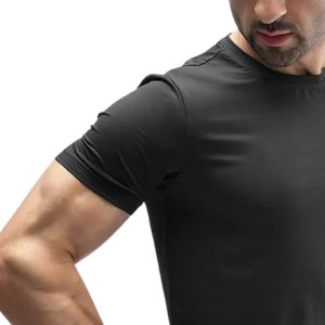 Men's <b>Black</b> Slim Fit Crew Neck Short Sleeve T Shirt, <b>Plain</b> Basic Tee for Everyday Streetwear and Casual Wear - Product Image 3
