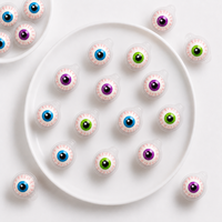 Bonbons gélifiés en gros personnalisés en forme d'œil, fourrés, halal, à la confiture de fruits, doux, en vrac, en pot, TIK TOK Pops Snack