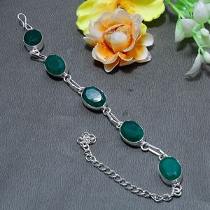 Natural Onyx Gemstone <b>Bracelet</b>, 925 Sterling Silver Plated <b>Bracelet</b>, Handmade Jewelry - Product Image 3