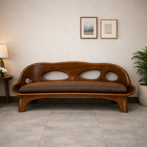 Handcraft Solid Wooden Hallway <b>Bench</b> Organic Wooden <b>Bench</b> Sculptural Design For Home Customized Design Supported - Product Image 2