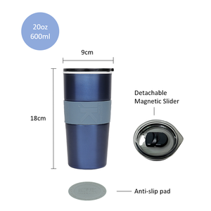 High Quality 20Oz/600Ml IKUK IKTB-600C <b>Double</b> <b>Wall</b> Stainless Steel Tumbler 4-6hr Hot/Cold 8-10hr Vacuum Insulation Detachable - Product Image 5