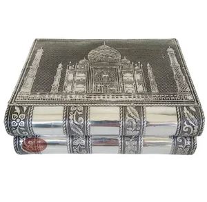 Organizer <b>Storage</b> Box Treasure <b>Chest</b> Jewelry Decorative box ntique Silver Trendsetting Metal Jewelry Organizers Trendsetting - Product Image 4
