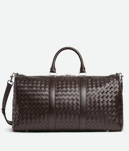 Sac de voyage unisexe en cuir rouge avec fermeture éclair, grande capacité, style vintage, sac de week-end 20-35L - Product Image 2