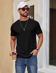 Camiseta de Manga Corta para Hombre, Cuello Redondo, Corte Ajustado, 100% Algodón Jersey, Diseño Casual, Transpirable, Color Sólido - Product Image 2